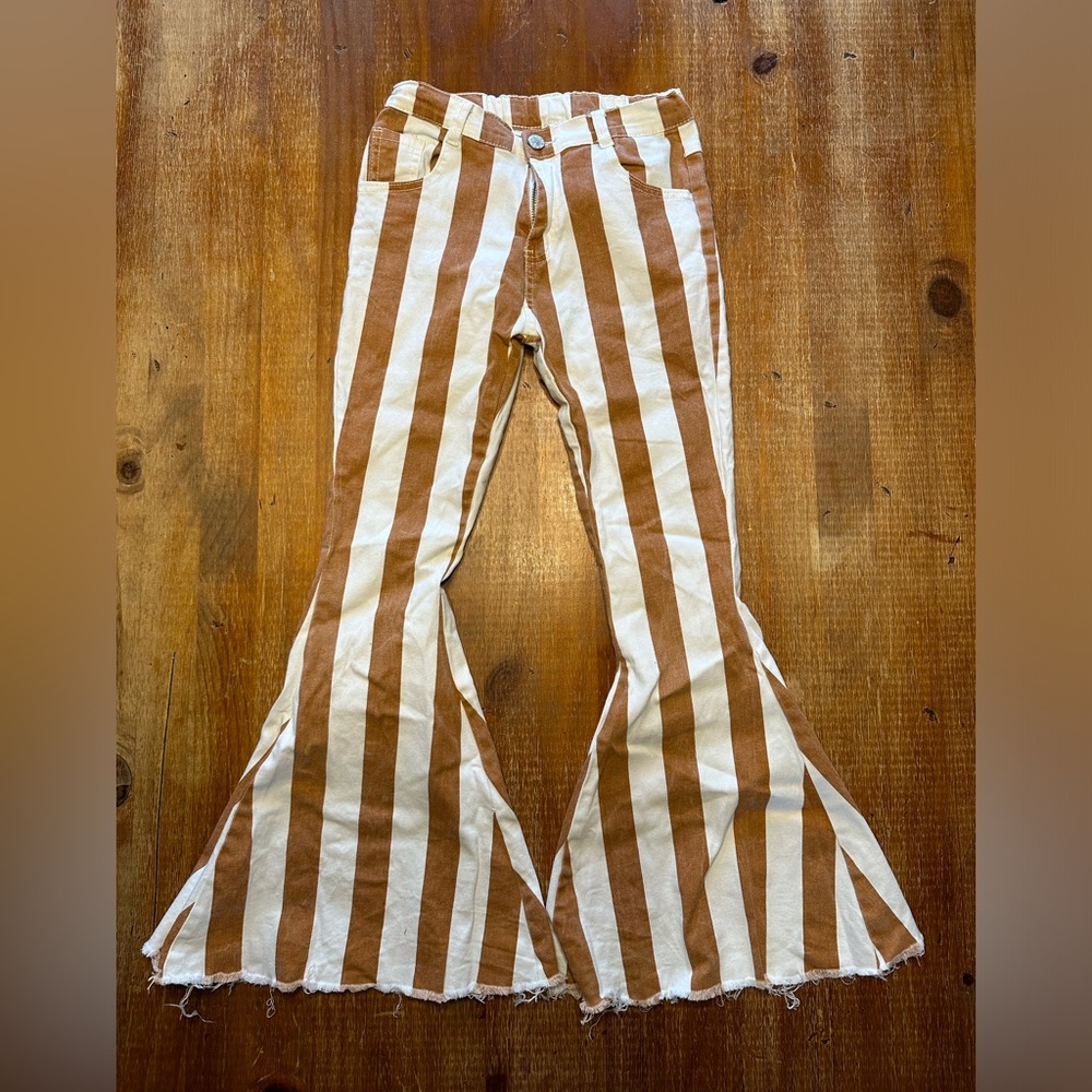 Kids striped bell bottoms.